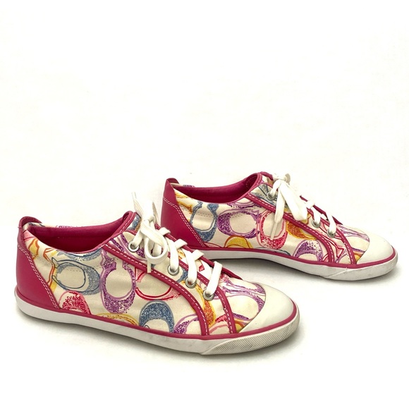 Coach Women's Multi-Color Barrett Poppy Lace-Up Sneaker (Q675) - Picture 6 of 15